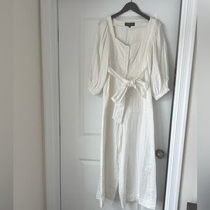 White Cotton Jumpsuit by Behida Doliç